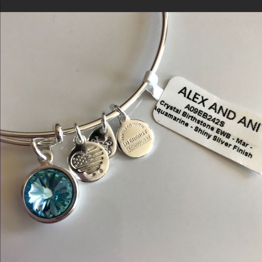 NEW Alex And Ani crystal blue bracelet